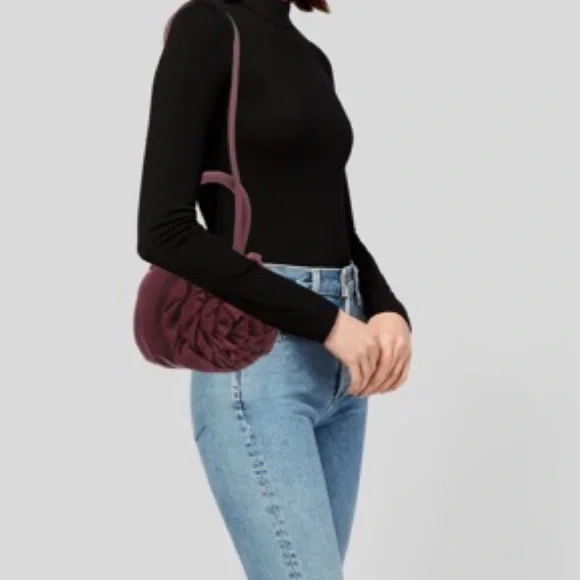 STAUD Rosette Fabric Shoulder Bag